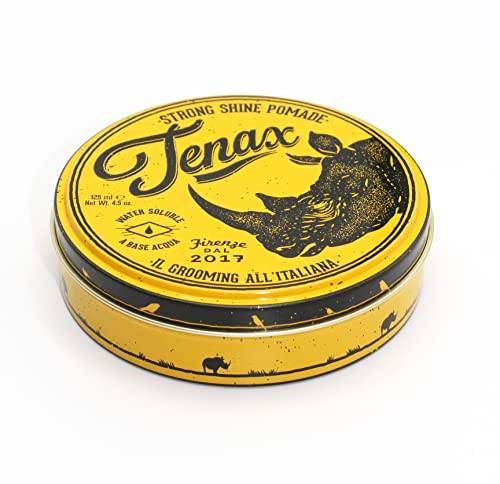 Tenax Strong Shine Pomade, 125 ml, wasserbasierte Pomade für Männer verleiht sehr guten Halt & schönen Glanz, leicht auszuwaschendes Haarwachs mit erfrischendem Duft von TENAX