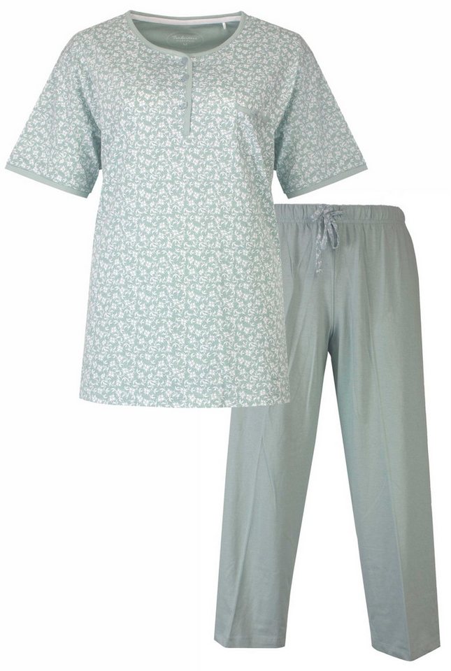 Tenderness Schlafanzug Damen Pyjama mit Caprihose (2 tlg) Baumwolle von Tenderness