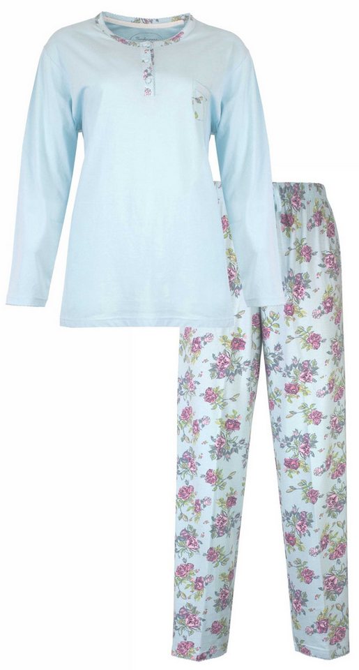 Tenderness Schlafanzug Damen Pyjama mit langem Arm (2 tlg) Baumwolle von Tenderness