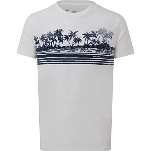 tentree Mens Tourist Juniper T-Shirt, S, White von tentree