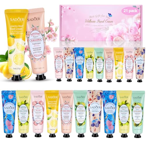 21 Pack Handcreme Set, Mini Handcreme Damen Geschenkset, Trockene Rissige Hände Fuß Feuchtigkeitscreme für den Winter, Körpercreme Geschenkset für Muttertag Weihnachten Geburtstagsgeschenke 21 Pack Handcreme Set, Mini Handcreme Damen Geschenkset, Trockene Rissige Hände Fuß Feuchtigkeitscreme für den Winter, Körpercreme Geschenkset für Muttertag Weihnachten Geburtstagsgeschenke von Tenuiskft