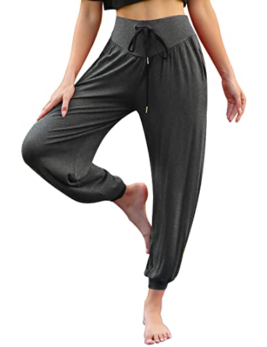 Terecey Yoga Hose Damen Lang Lockere Jogginghosen Damen Freizeithose Sportkleidung Haremshose Yogahose für Jogger Women von Terecey