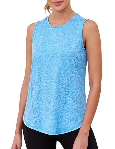 Terecey Sport Tank Top Damen Sommer Fitness Jogging Trägershirt Sport Oberteile Ärmellos Locker Sporttop Atmungsaktives Workout Running Yoga Tops, Himmelblau L Terecey Sport Tank Top Damen Sommer Fitness Jogging Trägershirt Sport Oberteile Ärmellos Locker Sporttop Atmungsaktives Workout Running Yoga Tops, Himmelblau L von Terecey