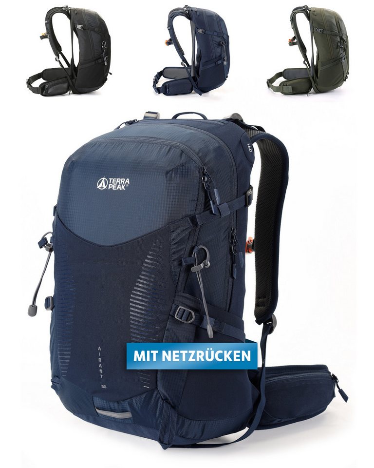 Terra Peak Wanderrucksack Airant 30, Rucksack klein mit belüftetem Netzrücken mittelgroß 30 Liter von Terra Peak