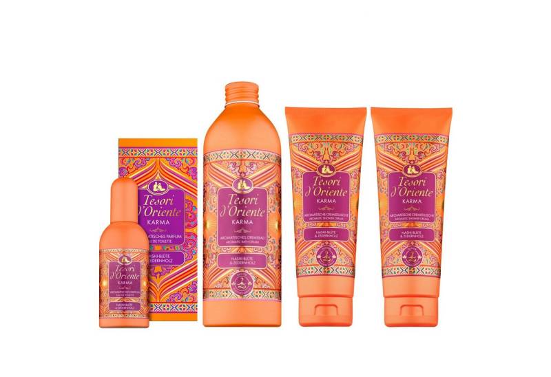 Tesori d´Oriente Pflege-Set TESORI DORIENTE Wellness Ritual Karma Set aus EdT, Cremebad, 2x Dusche Spar-Set, 4-tlg. von Tesori d´Oriente