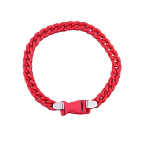 Tesselite Acryl-Kettenschnallen-Halskette für Männer und Frauen, Rock-Punk, transparente Kette, personalisierter Modeschmuck, einteilig, rot, Einheitsgröße von Tesselite