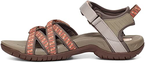 Teva Damen Tirra Sandale, Stapelbar Hellbraun/orange, 36 EU von Teva