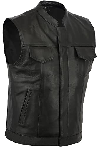 Texpeed Turin motorrad leder weste herren - SOA Sons of biker chopper biker rocker lederweste - Rindleder top-grain echtleder mit reißverschluss - Schwarz Texpeed Turin motorrad leder weste herren - SOA Sons of biker chopper biker rocker lederweste - Rindleder top-grain echtleder mit reißverschluss - Schwarz von Texpeed