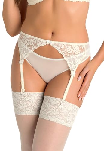 Teyli Strapsgürtel im Klassischen Schnitt - Strumpfhalter Damen - Garter Suspender Belt - Strumpfgürtel für Damen aus Spitze - Sehen Toll aus mit Garter Belt Stockings Beige M Teyli Strapsgürtel im Klassischen Schnitt - Strumpfhalter Damen - Garter Suspender Belt - Strumpfgürtel für Damen aus Spitze - Sehen Toll aus mit Garter Belt Stockings Beige M von Teyli