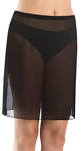 Teyli Unterrock Damen Petticoat Unterrock - Aus hochwertigem Transparentem Mesh - Petticoat Kleid Angenehm für den Körper Schwarz XL von Teyli