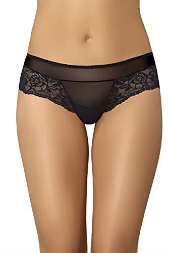 Teyli Unterwäsche Frauen Pantys Damen Brasilslips - Slips Damen-Unterhosen Damen Unterwäsche mit Spitze - Frauen Unterwäsche Pantys Damen Slips mit Rosenmotiv Gefertigt Schwarz S von Teyli