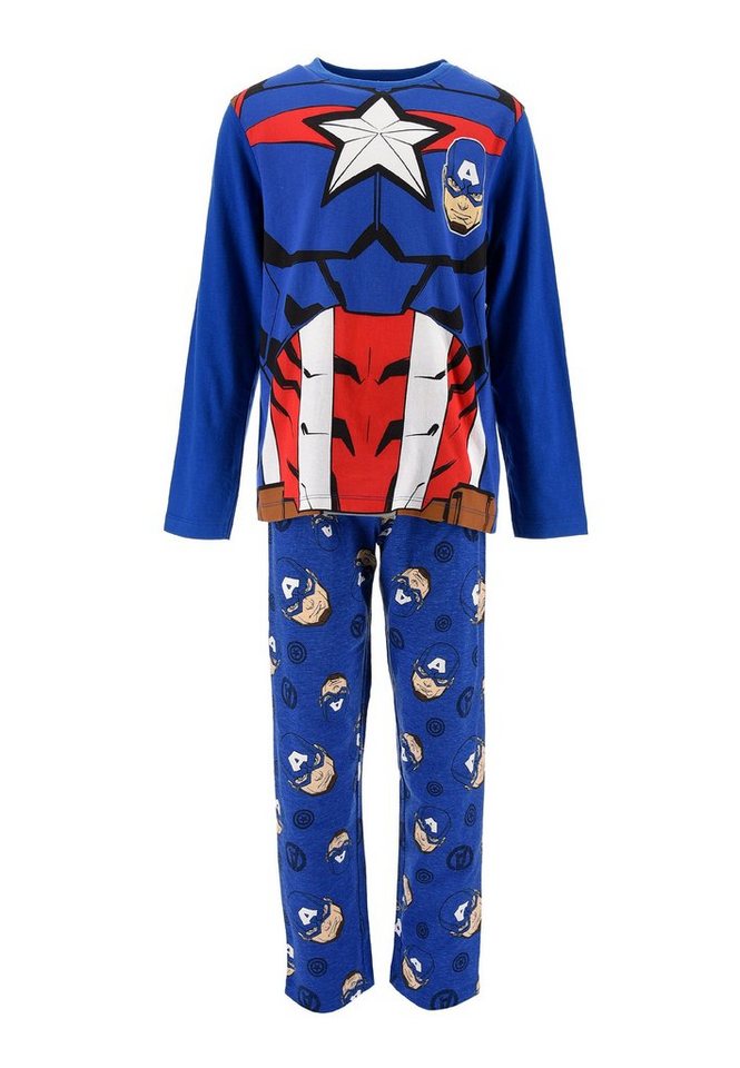 The AVENGERS Schlafanzug Hulk Captain America Kinder Jungen Pyjama langarm Nachtwäsche (2 tlg) von The AVENGERS