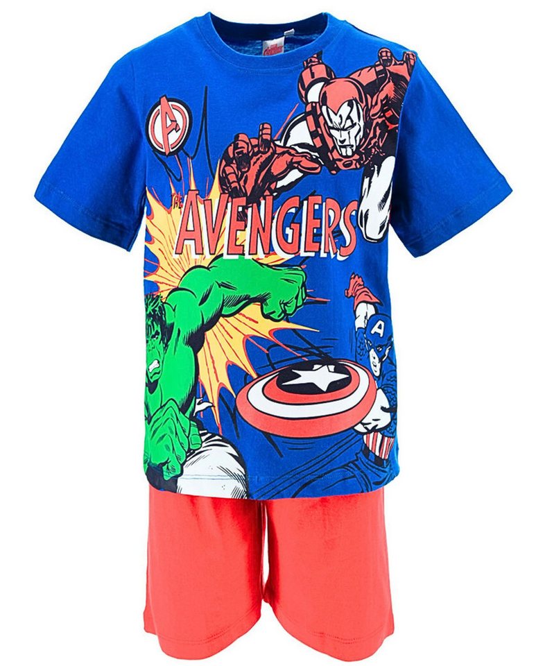 The AVENGERS Schlafanzug MARVEL (2 tlg) Jungen Shorty aus Baumwolle Gr. 104 - 140 cm von The AVENGERS