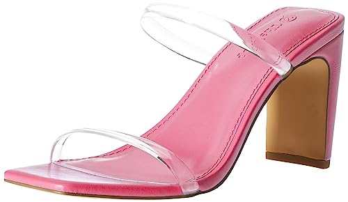 The Drop Damen Avery Square Toe Two Strap High Heeled Sandal, Pink Transparent, 36 von The Drop