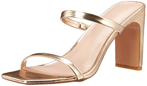 The Drop Damen Avery Square Toe Two Strap High Heeled Sandalen - Gold - Gr. 38 EU von The Drop