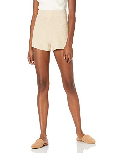 The Drop Damen Faith Rippstrick-Shorts zum Hineinschlüpfen, Creme Brulee, M von The Drop