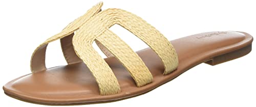 The Drop Damen Monika Flat H-band Slide Sandal Flat Sandal, Beige, 36 EU (5 US) von The Drop