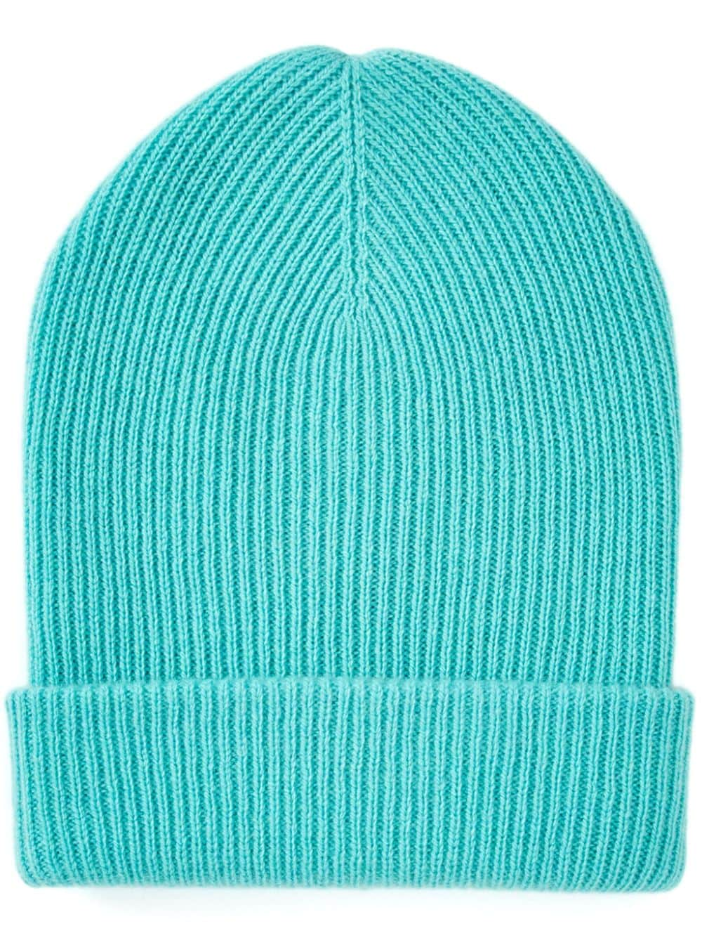 The Elder Statesman Gerippte Parker Beanie - Blau von The Elder Statesman