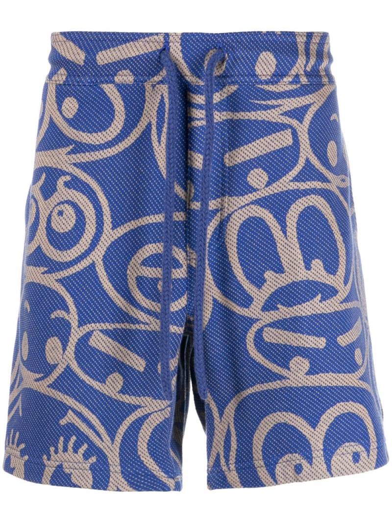 The Elder Statesman Bermudas mit grafischem Print - Blau von The Elder Statesman