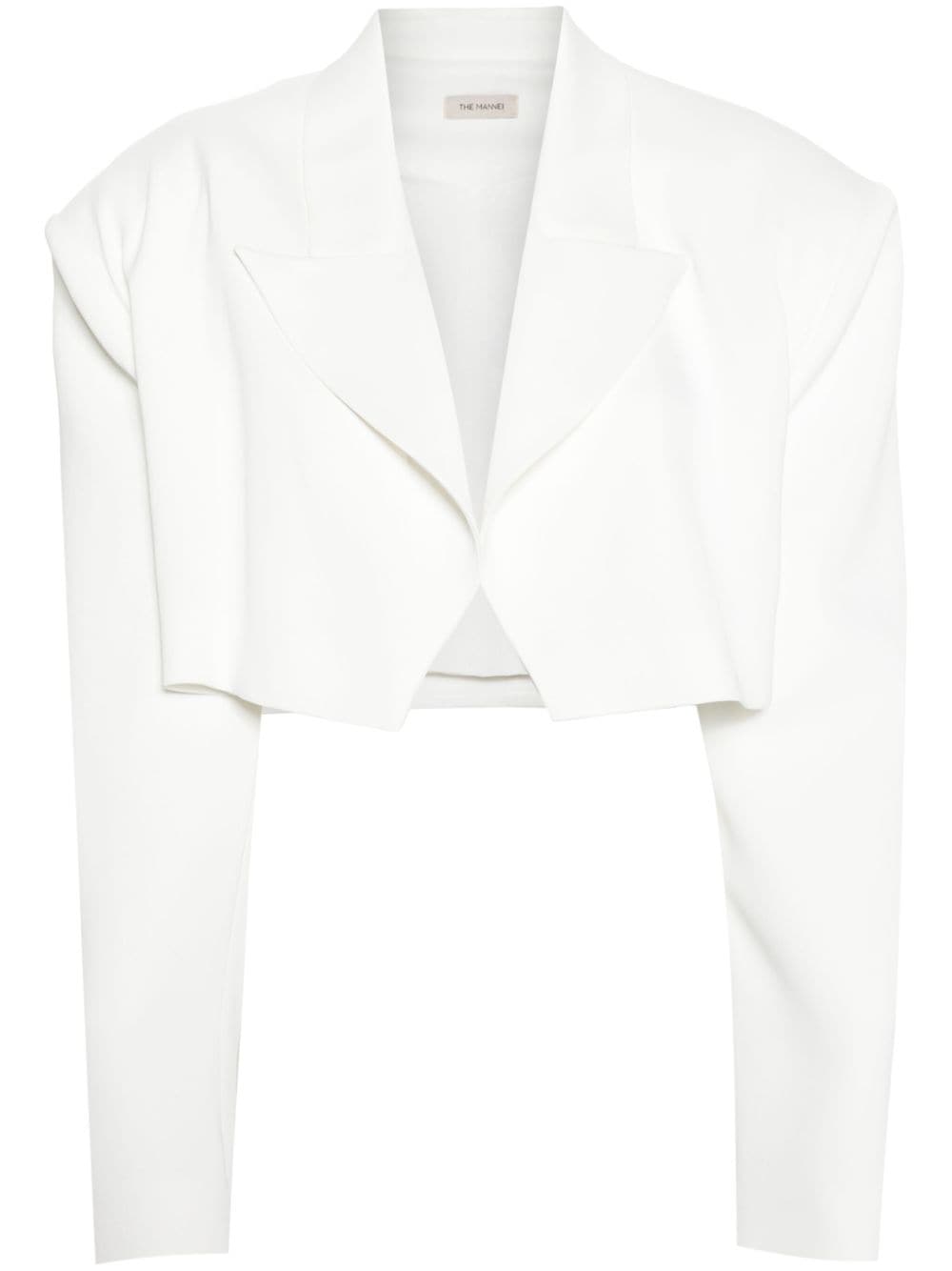 The Mannei Cropped-Blazer mit steigendem Revers - Weiß von The Mannei