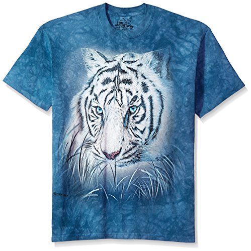 The Mountain Herren Nachdenklicher weißer Tiger T-Shirt, blau, 3X-Groß von The Mountain