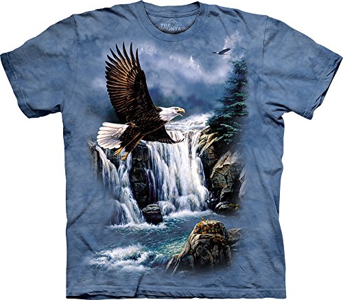 The Mountain Majestic Flight Herren-T-Shirt, kurzärmelig, Unisex-Erwachsene Herren, 100% Cotton Lost Valley T-Shirt, blau, Medium von The Mountain