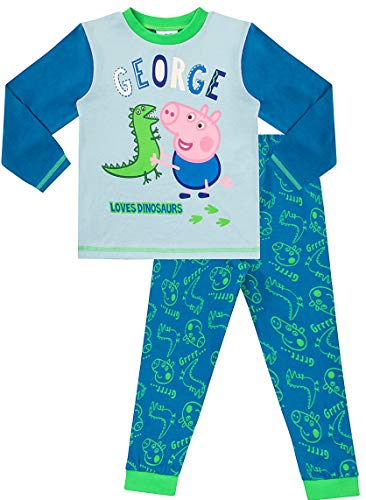 George Pig Langer Schlafanzug George Dinosaurier Pig Jungen Gr. 104, blau von ThePyjamaFactory