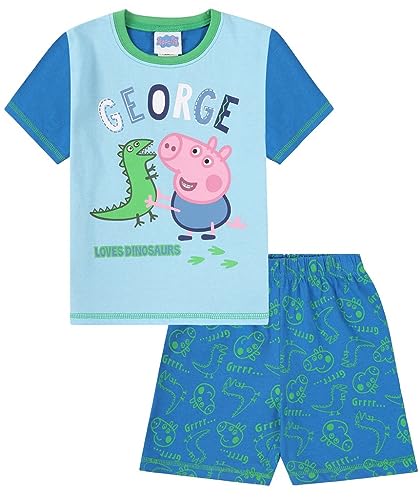 George Pig Dinosaurier Kurz Baumwolle Schlafanzug Jungen Schlafanzug 1-5 Jahre, blau, 104 von ThePyjamaFactory