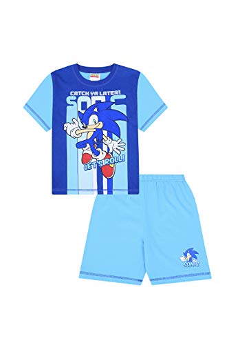 Sonic The Hedgehog Let's Roll Short Gamer Cotton PJs Jungen Blau Gr. 134, blau von ThePyjamaFactory