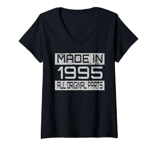Damen Made in1995 All Orignal Parts Birthday Decoration Design T-Shirt mit V-Ausschnitt Damen Made in1995 All Orignal Parts Birthday Decoration Design T-Shirt mit V-Ausschnitt von The Sarcastic Crew Co.