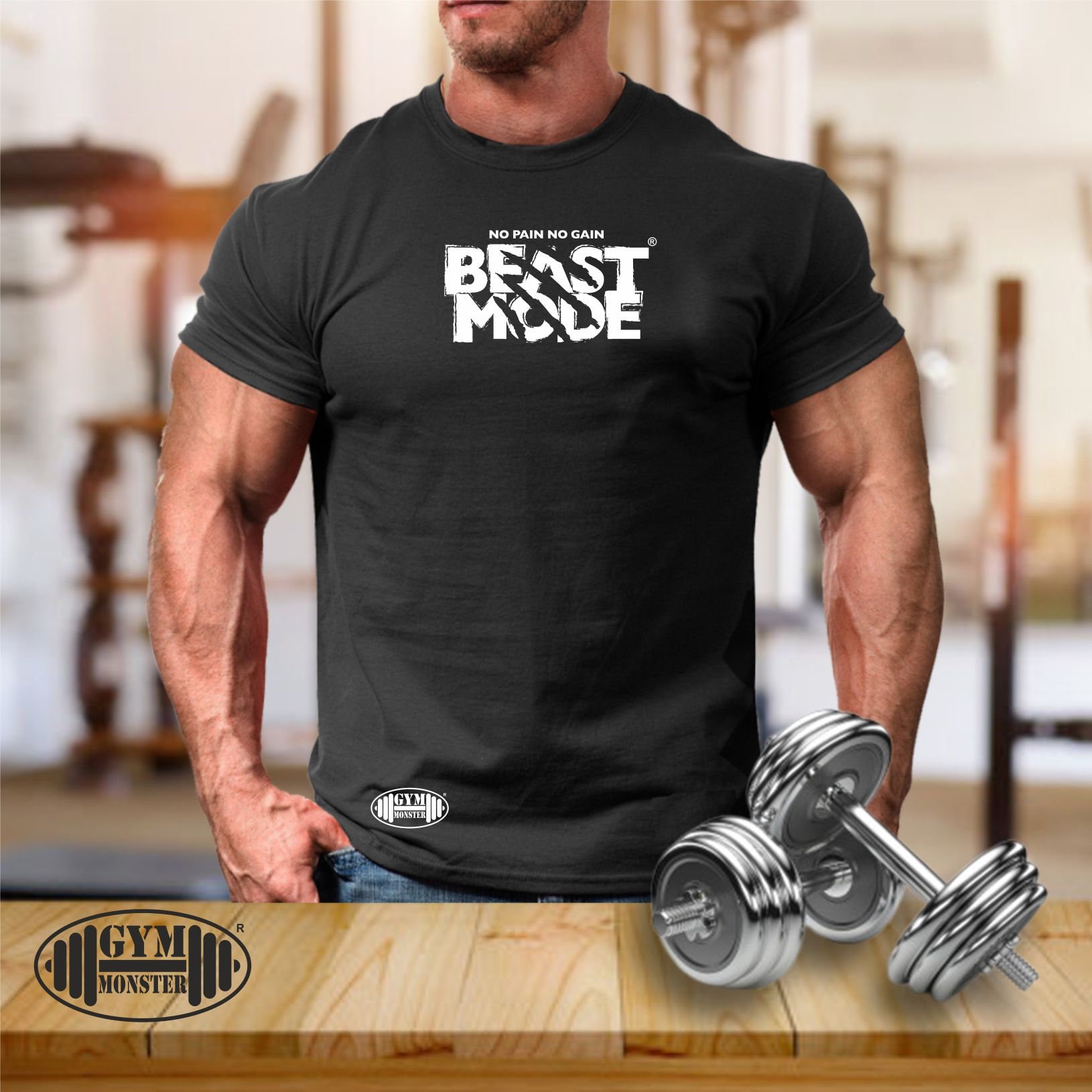 Beast Mode T Shirt Gym Kleidung Bodybuilding Training Übung Kick Boxen Kampfsport Mma The Monster Herren T-Shirt von TheGymMonsterTGM