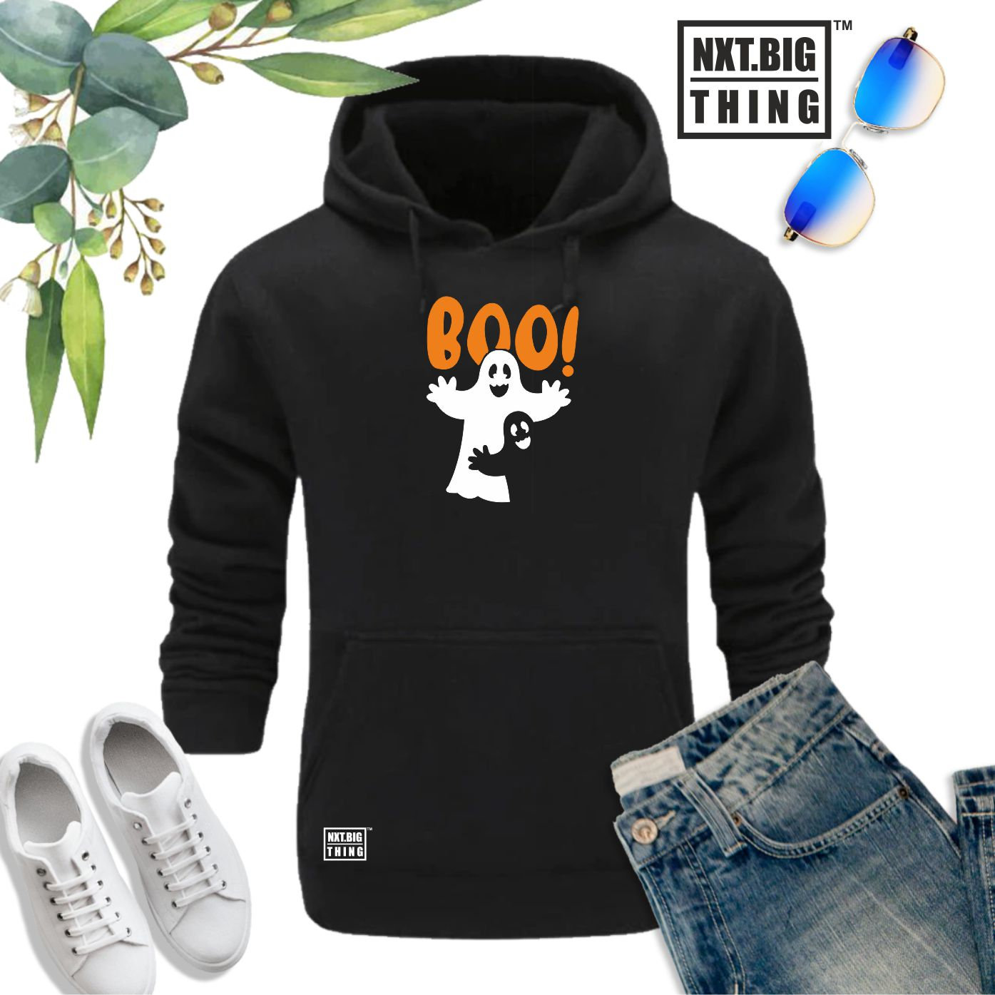 Boo Hoodie Geist Blut Hexe Trick Or Treat Gruselig Lustiger Witz Rude Halloween Weihnachten Fans Geschenk Pullover Männer Sweatshirt Top von TheGymMonsterTGM