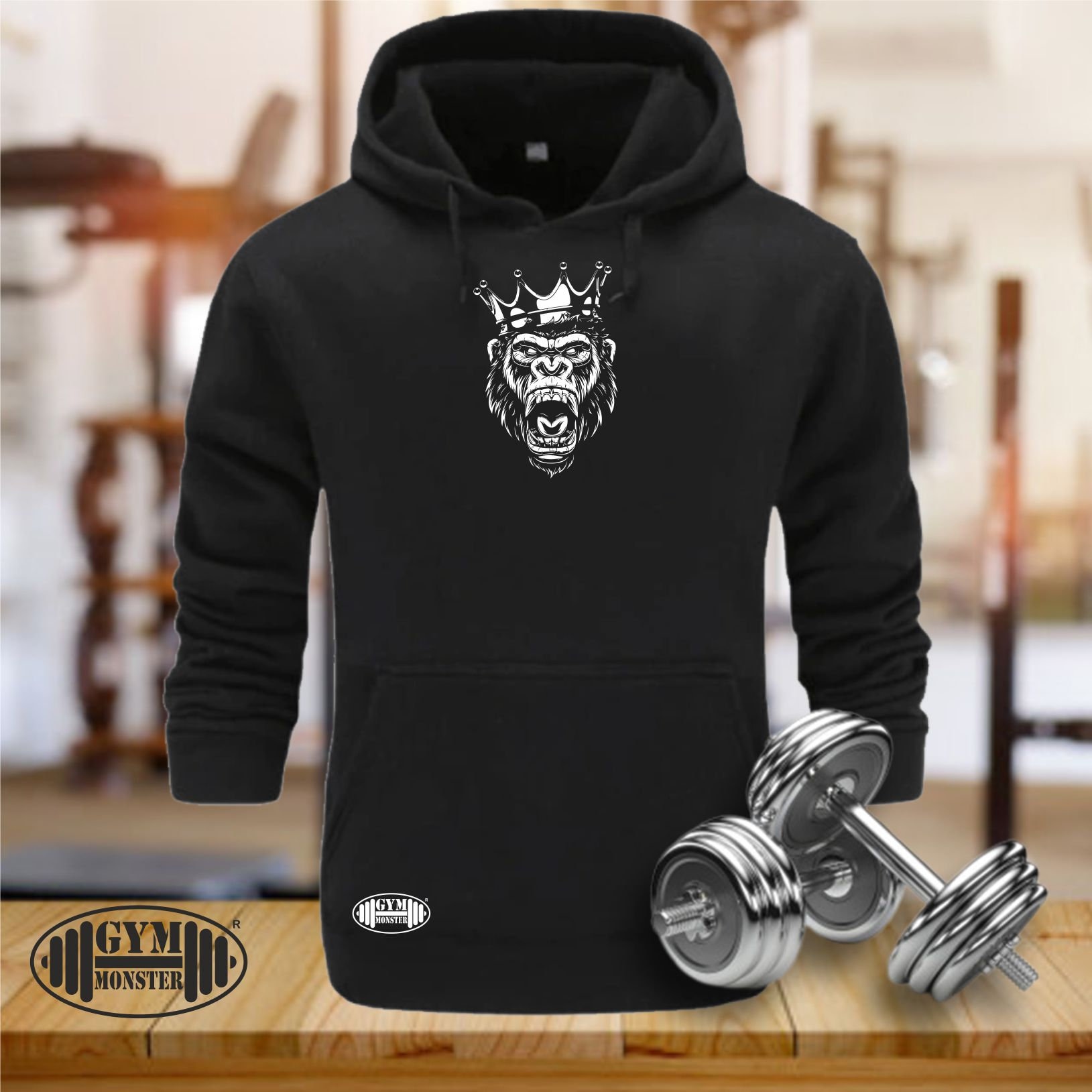 King Gorilla Hoodie Gym Kleidung Bodybuilding Training Übung Fitness Gewicht Heben Boxen Kampfsport Mma Roar Männer Top von TheGymMonsterTGM