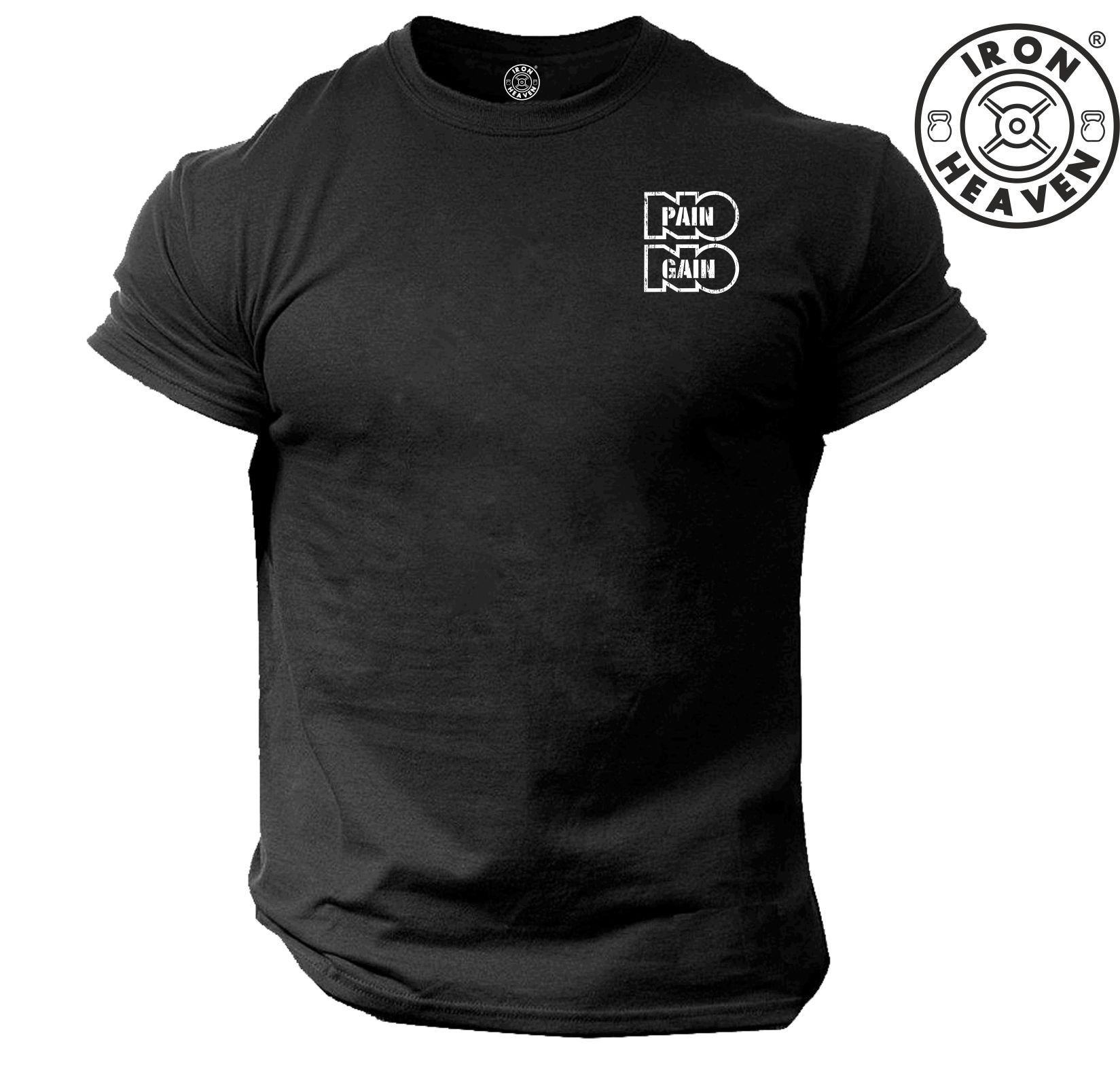 No Pain Gain T-Shirt Tasche Gym Kleidung Bodybuilding Krafttraining Workout Übung Boxen Karate Mma Beast Iron Heaven Männer T Top von TheGymMonsterTGM