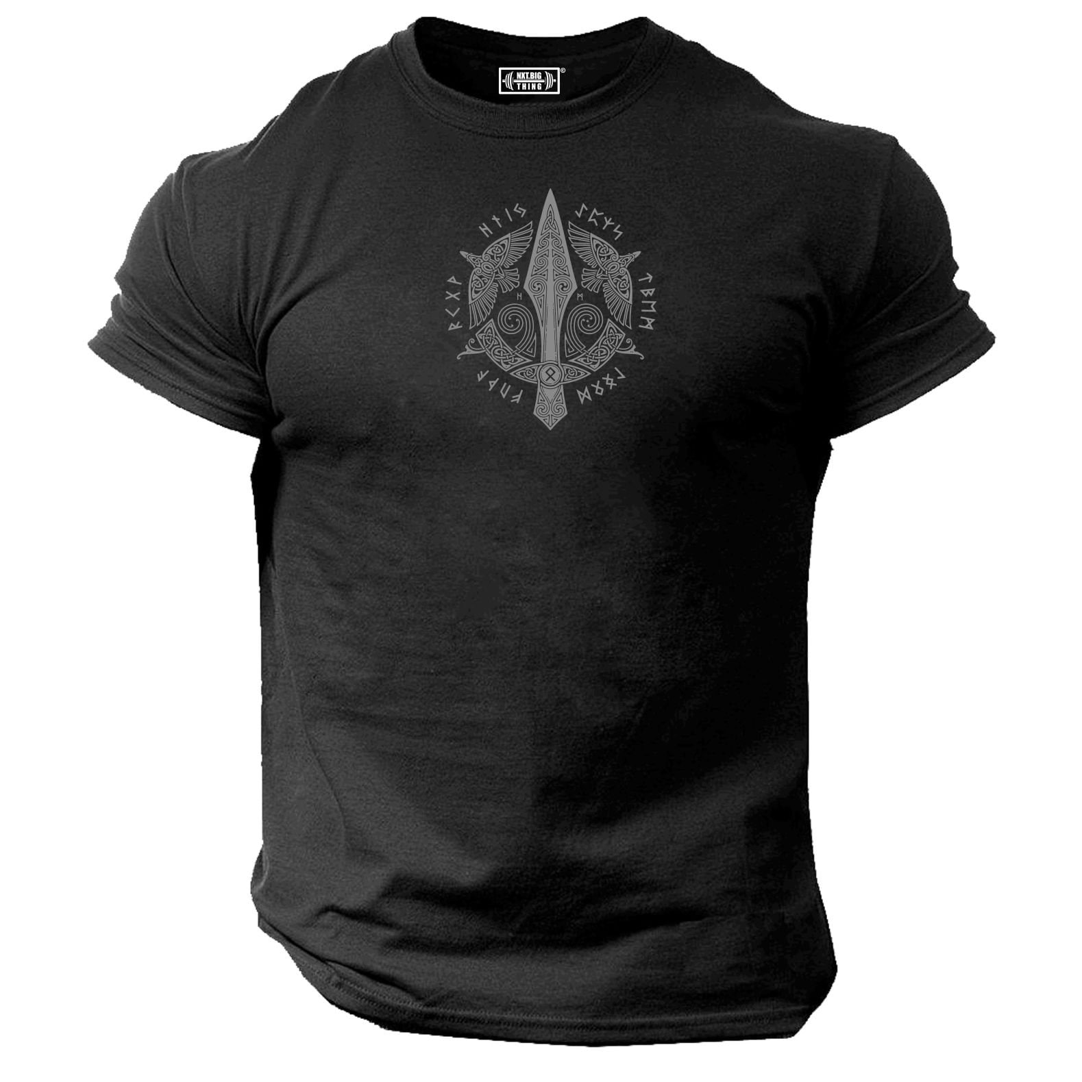 Odin Speer T-Shirt Gym Kleidung Bodybuilding Krafttraining Workout Übung Boxen Fitness Mma Wikinger Krieger Thor Gymwear Männer T Top von TheGymMonsterTGM