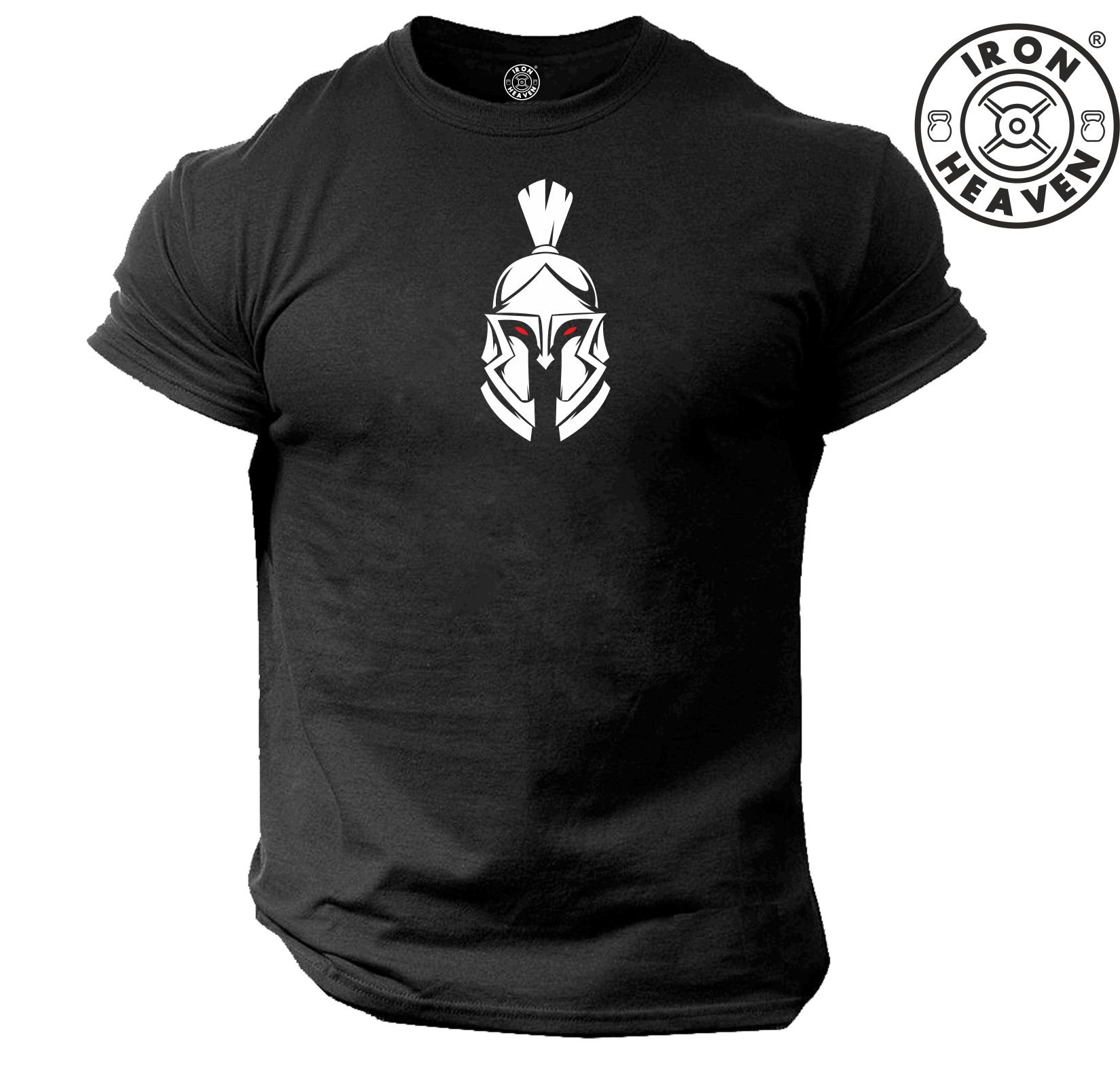 Spartan Helm T-Shirt Gym Kleidung Bodybuilding Training Workout Übung Fitness Boxen Kampfsport Mma Iron Heaven Gymwear Männer T Top von TheGymMonsterTGM