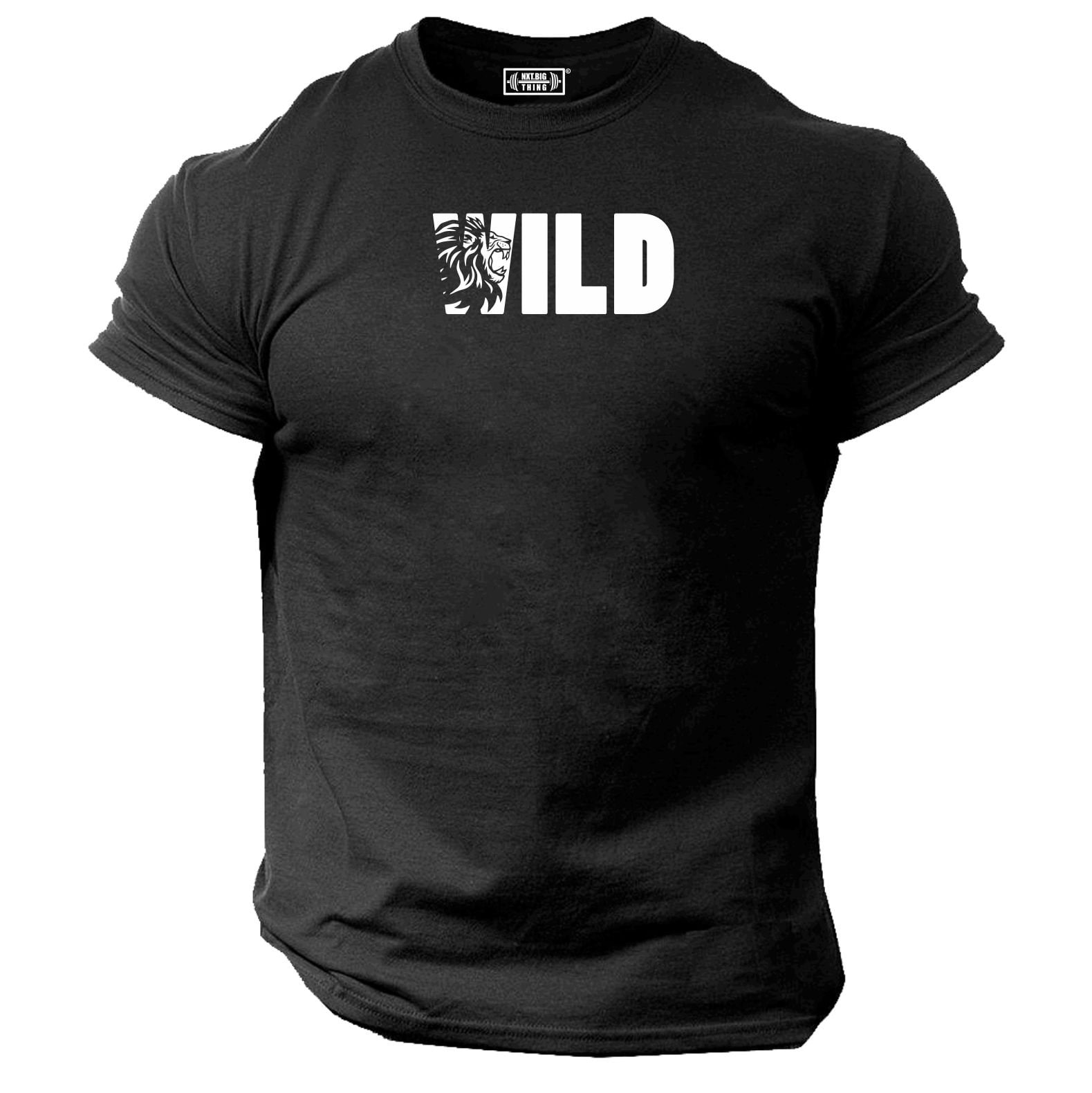 Wild T-Shirt Gym Kleidung Bodybuilding Krafttraining Workout Übung Fitness Gewichtheben Boxen Mma Lion Beast Gymwear Männer von TheGymMonsterTGM