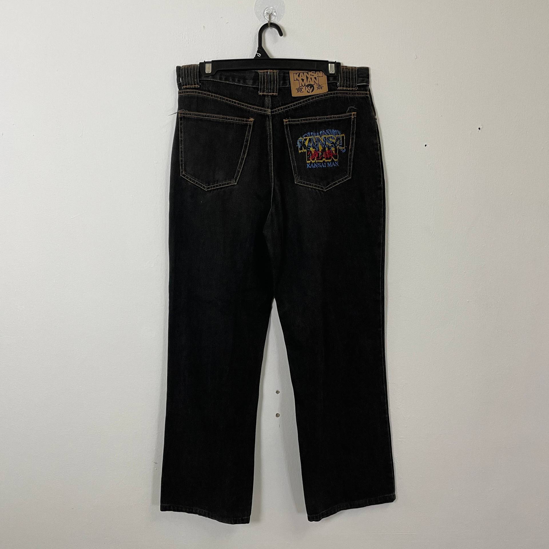 Vintage Kansai Yamamoto Denim Jeans Man Von Stickerei Logo W33 von TheShahStore