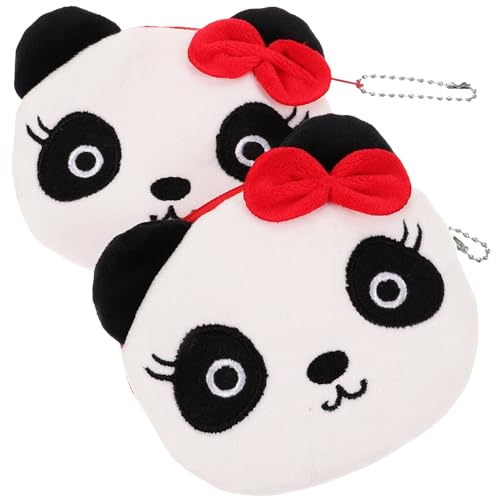 2pcs Kleine Geldbörse Reißverschluss Geldbörse Dame Tuch Brieftasche Panda Form Brieftasche Kartenhalter, bunt, 11x7cm von Theaque