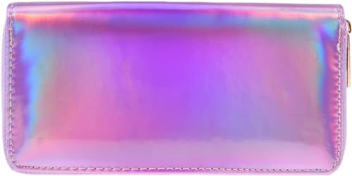 Theaque Sparking Cell Pouch Wallet Long Wallets Shining Zipper Holographic Slim Bag Purses, violett, as shown, Klassisch von Theaque