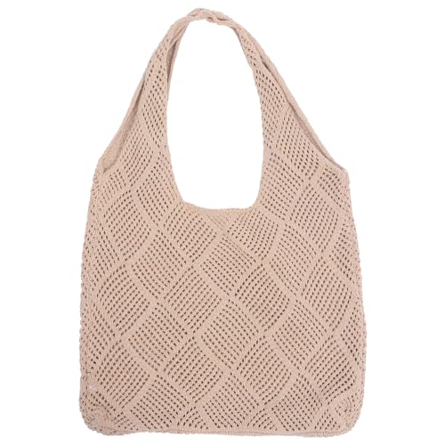 Theaque Strandtasche, ausgehöhlte Handtasche, Stricktasche, gehäkelte Tragetasche, Damen, Sommertasche, khaki von Theaque