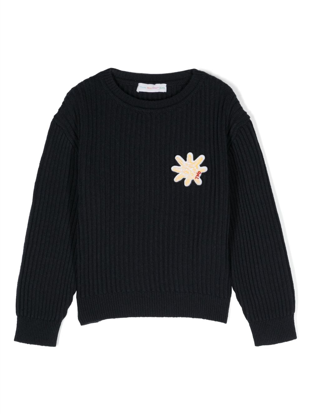 There Was One Kids Gerippter Pullover mit Sonnen-Patch - Blau von There Was One Kids