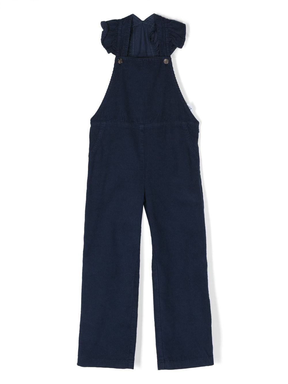 There Was One Kids Jumpsuit aus Cord mit Rüschen - Blau von There Was One Kids