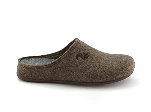 Thies Pantoffeln für Damen, recycelt, herausnehmbares Fußbett, vegane Schuhe, braun, 39 EU von Thies