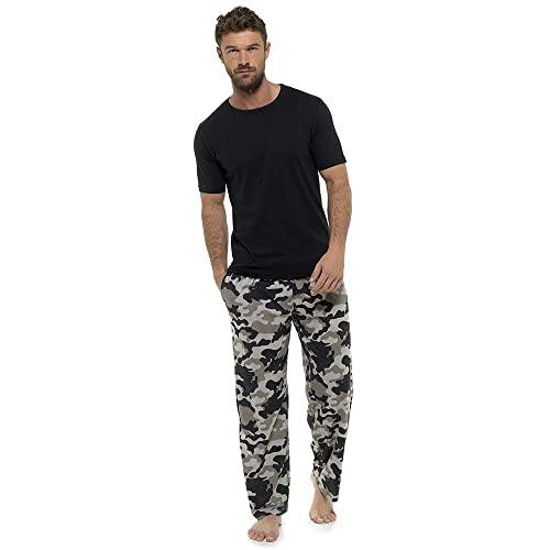 Thingimijigs Herren-Pyjama-Set aus Baumwolljersey, Camouflage-Druck, Schwarz , L von Thingimijigs