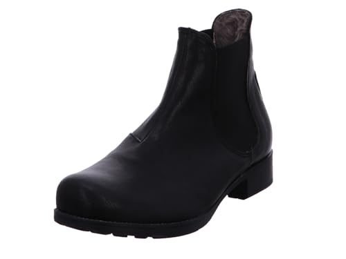 THINK! Damen Denk chromfrei gegerbte Lammfell Chelsea-Boots, 0000 SCHWARZ, 39 EU von Think!