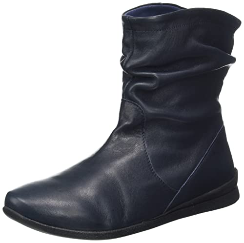 THINK! Damen SPUAT chromfrei gegerbte leicht gefütterte Stiefelette, 8000 Navy, 41.5 EU von Think!