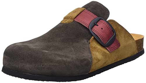 THINK! Herren WOLFI chromfrei gegerbte Pantolette Clog Hausschuhe, 3000 BARK/Kombi, 39 EU von Think!