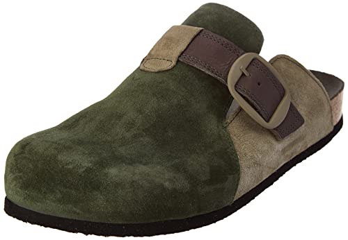 THINK! Herren WOLFI chromfrei gegerbte Pantolette Clog Hausschuhe, 7000 Tanne/Kombi, 42 EU von Think!