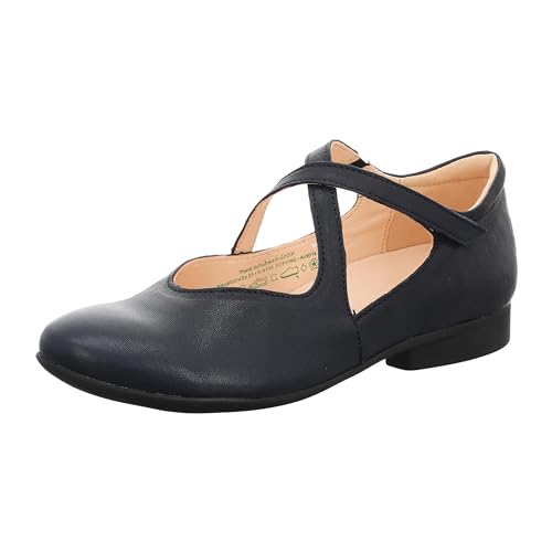 Think Damen GUAD2 chromfrei gegerbte nachhaltige Wechselfußbett Ballerinas, Navy 8040, 37.5 EU von Think!